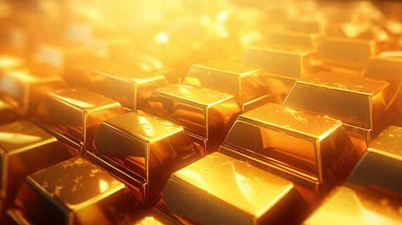 潮国创意闪闪发光金条财富卡通5金融理财投资