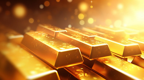 潮国创意闪闪发光金条财富卡通7金融银行理财