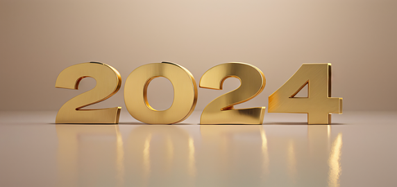创意2024年新年元旦金色背景图片4