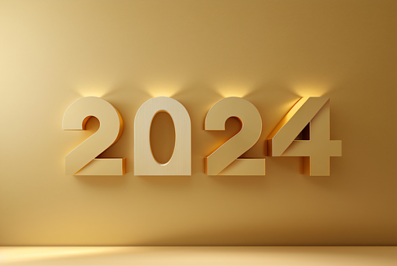 创意2024年新年元旦金色背景图片563