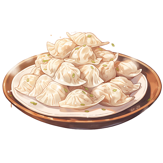 潮国创意饺子元素冬至手绘