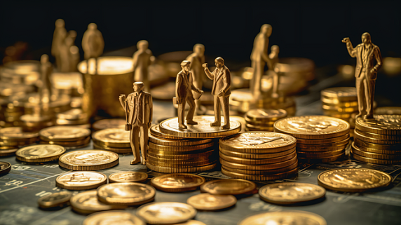潮国创意金融交易财富金砖特写金融金币黄金财政报告税收理财投资