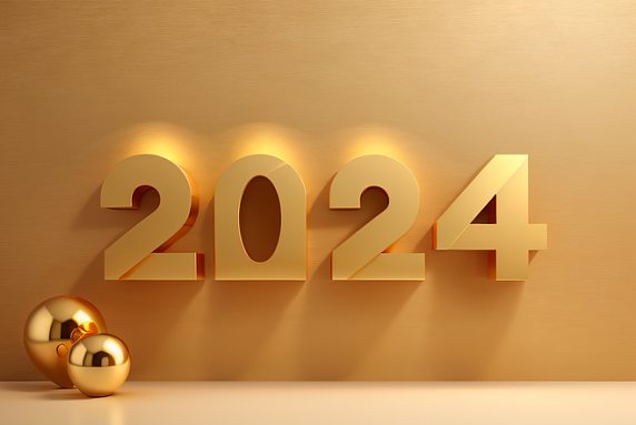 创意2024年新年元旦金色背景图片56