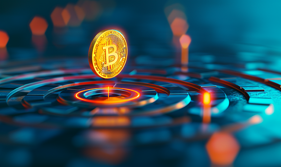 创意硬币金融财富概念比特币理财投资