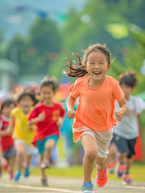 创意儿童节小学生奔跑教育培训运动体育校运会