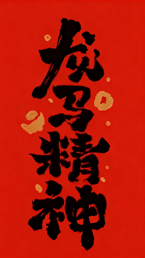 创意龙马精神马年书法艺术字新年祝福语设计图