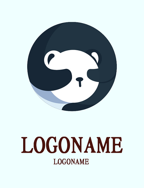 黑色渐变熊猫LOGO
