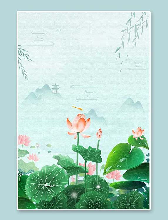 大暑节气中国风节气背景