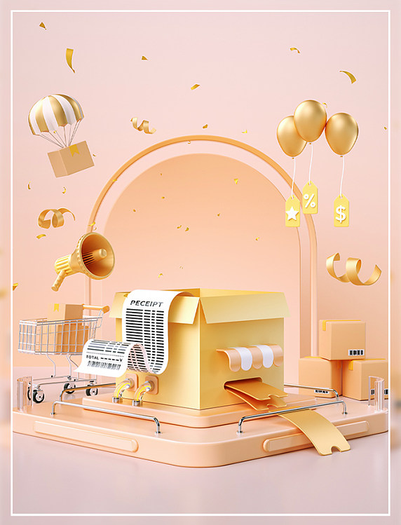c4d618电商节日促销产品展台