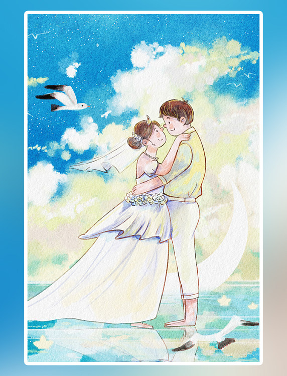 婚礼结婚海边浪漫唯美治愈系