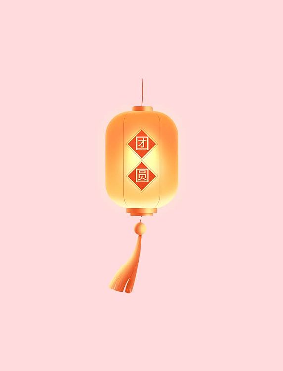 元宵团圆金色发光灯笼