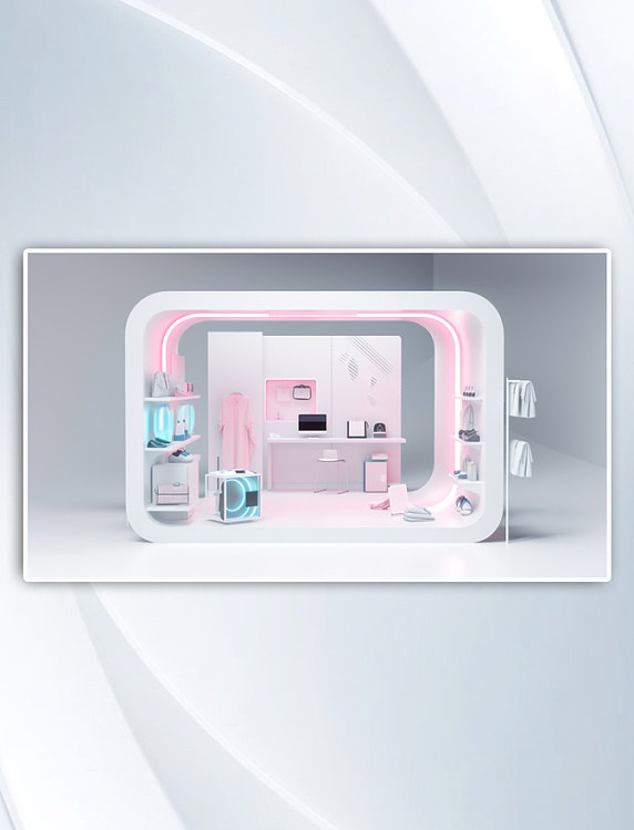 数字艺术电商3D立体商店模型