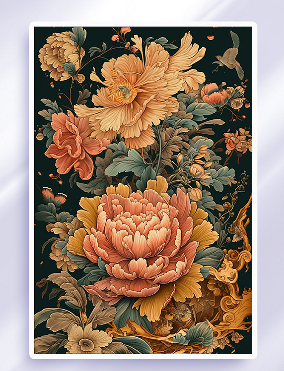 国潮传统数字艺术插画