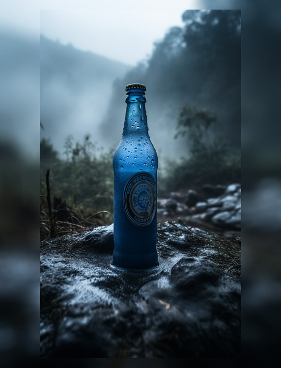 冰蓝啤酒瓶包装设计全景