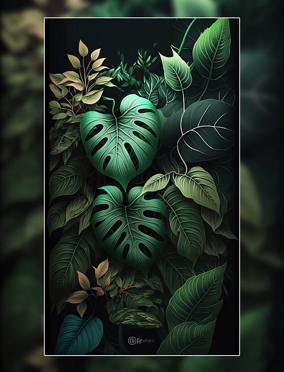 植物树叶绿叶背景夏天夏季春天春季