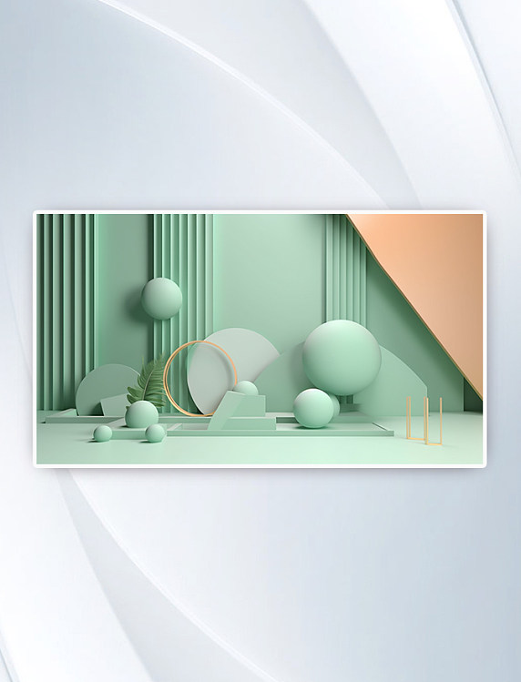 c4d立体空间电商背景