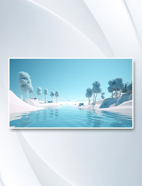 夏季3D立体度假背景