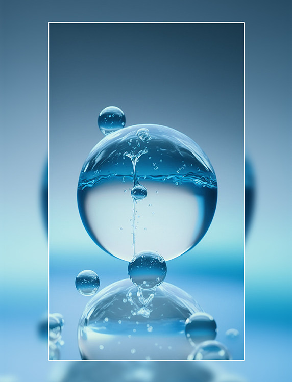 美容美业蓝色水滴背景