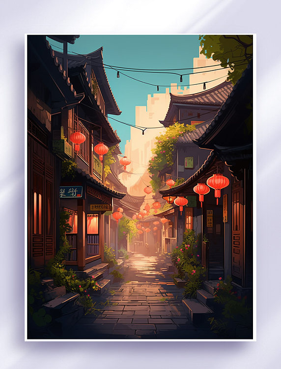 AI卡通手绘全国旅游景点扁平插画背景素材