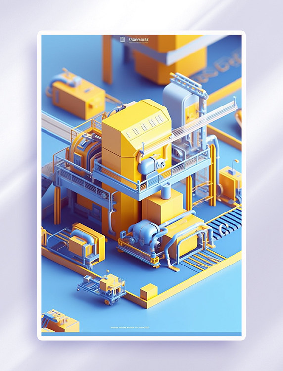 3D立体生产工厂流水线场景