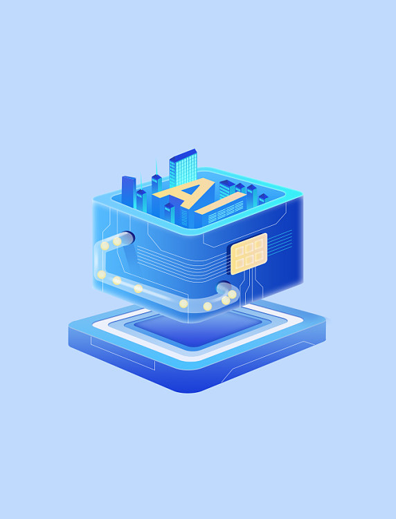 AI人工智能科技金融元素智慧城市微软风 