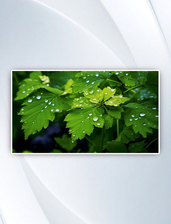 春季谷雨绿色植物自然景观数字艺术
