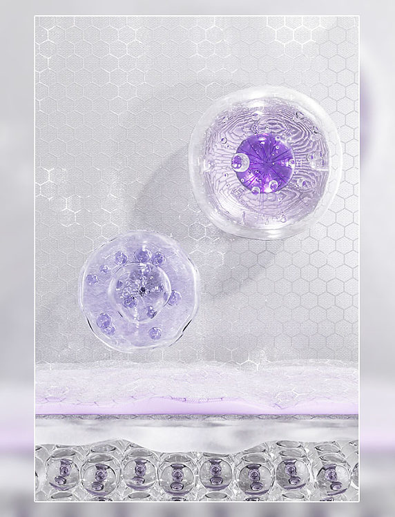 3D立体细胞层海报美妆美业分子背景