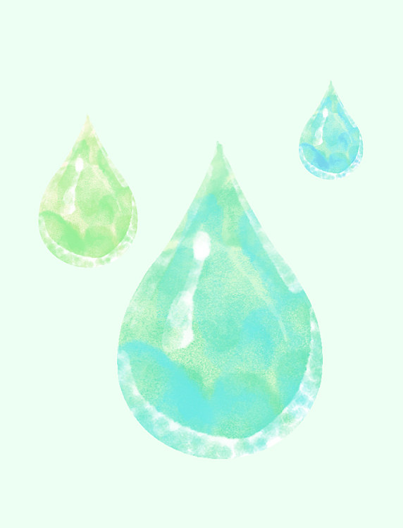 手绘质感水彩风谷雨节气免抠元素