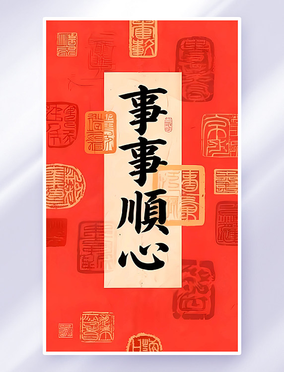 喜庆新年事事顺心马年新春国风海报