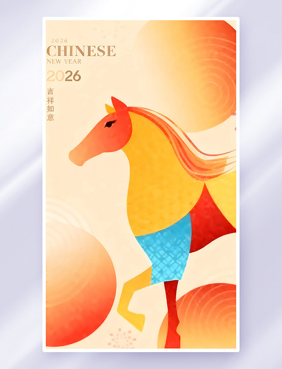 喜庆新年国潮传统马年海报
